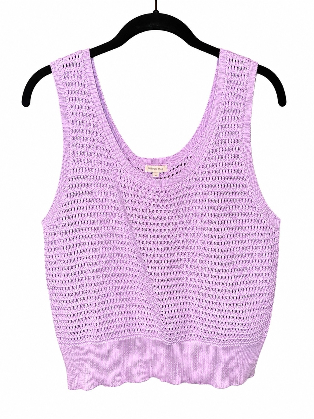 Skies Are Blue Lilac Crochet Tank Top